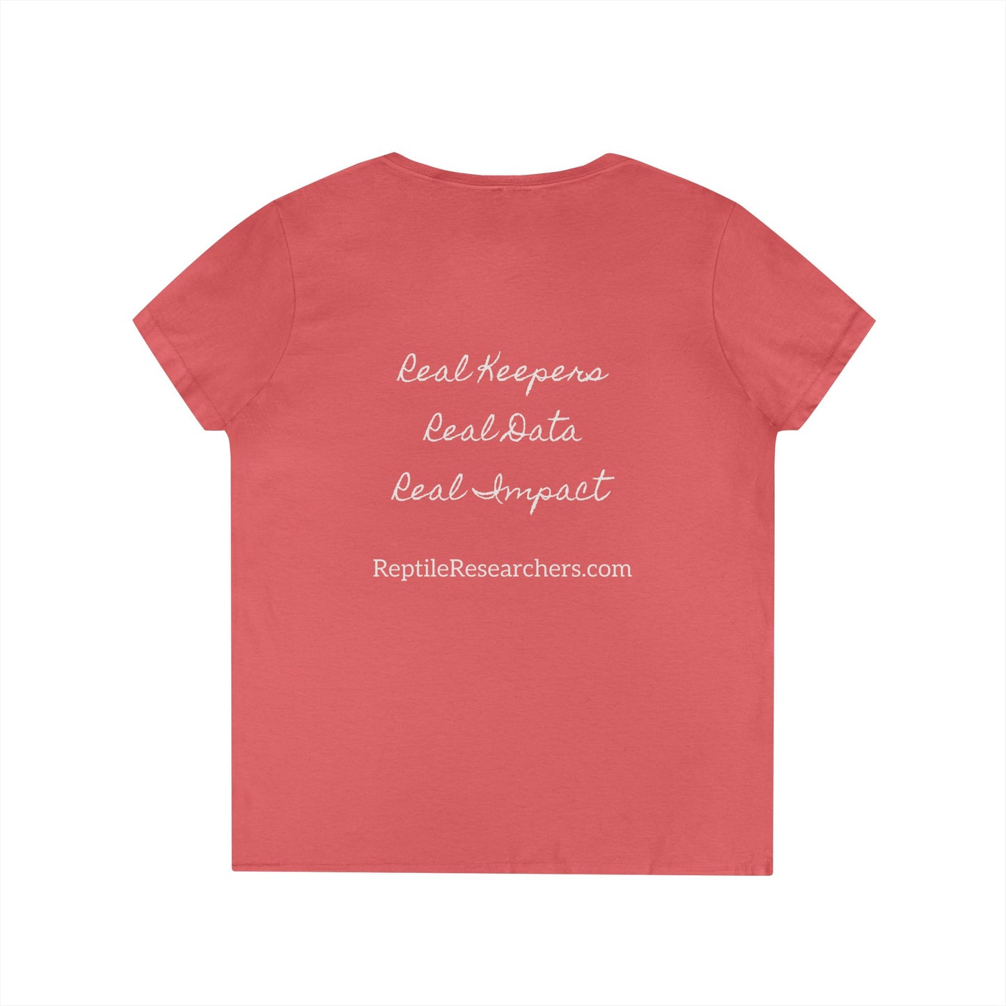 Reptile Researchers Ladies' V-Neck T-Shirt — 'Reptile Researchers' Logo Tee for Her
