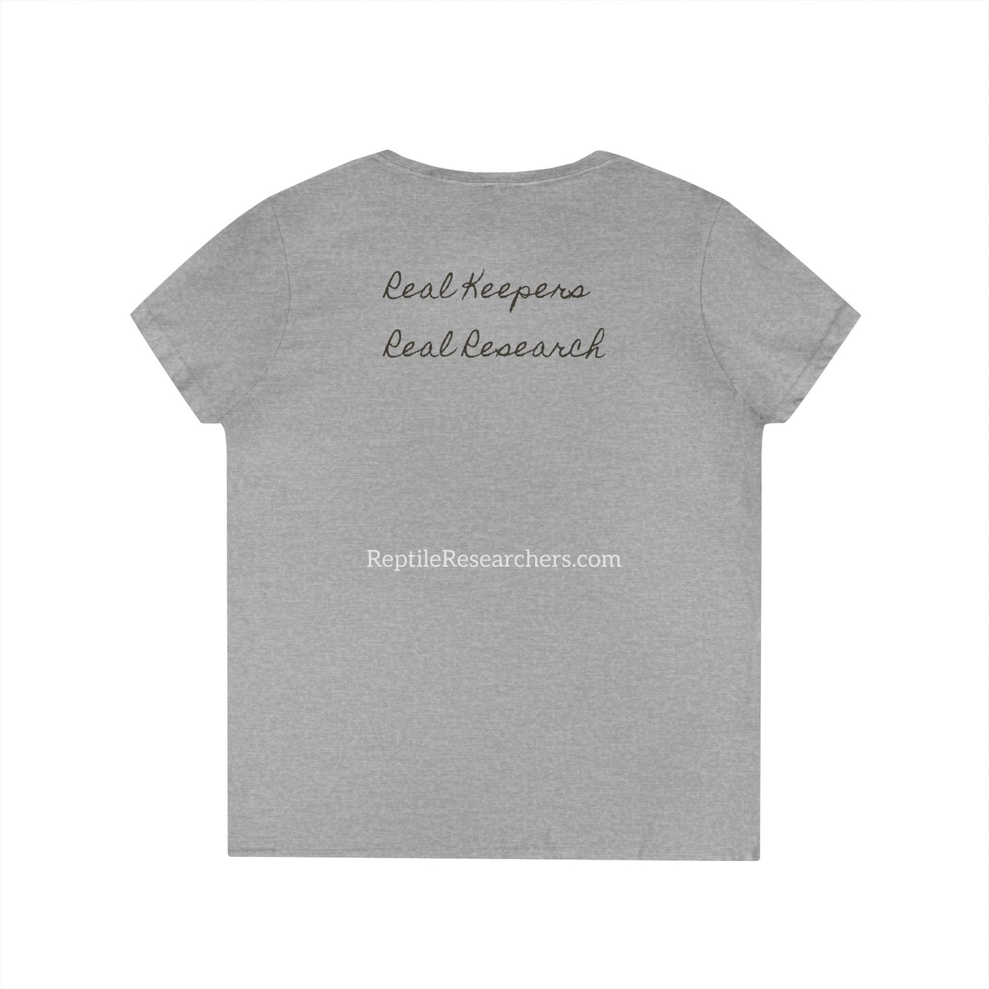 Reptile Researchers Ladies' V-Neck T-Shirt — 'Reptile Researchers' Logo Tee for Her
