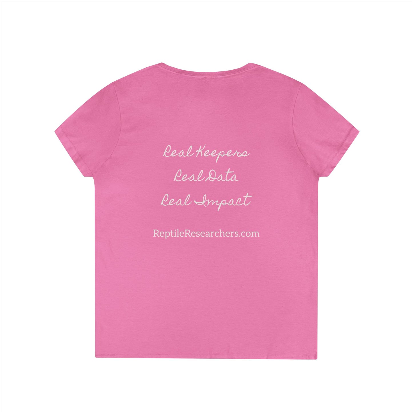 Reptile Researchers Ladies' V-Neck T-Shirt — 'Reptile Researchers' Logo Tee for Her