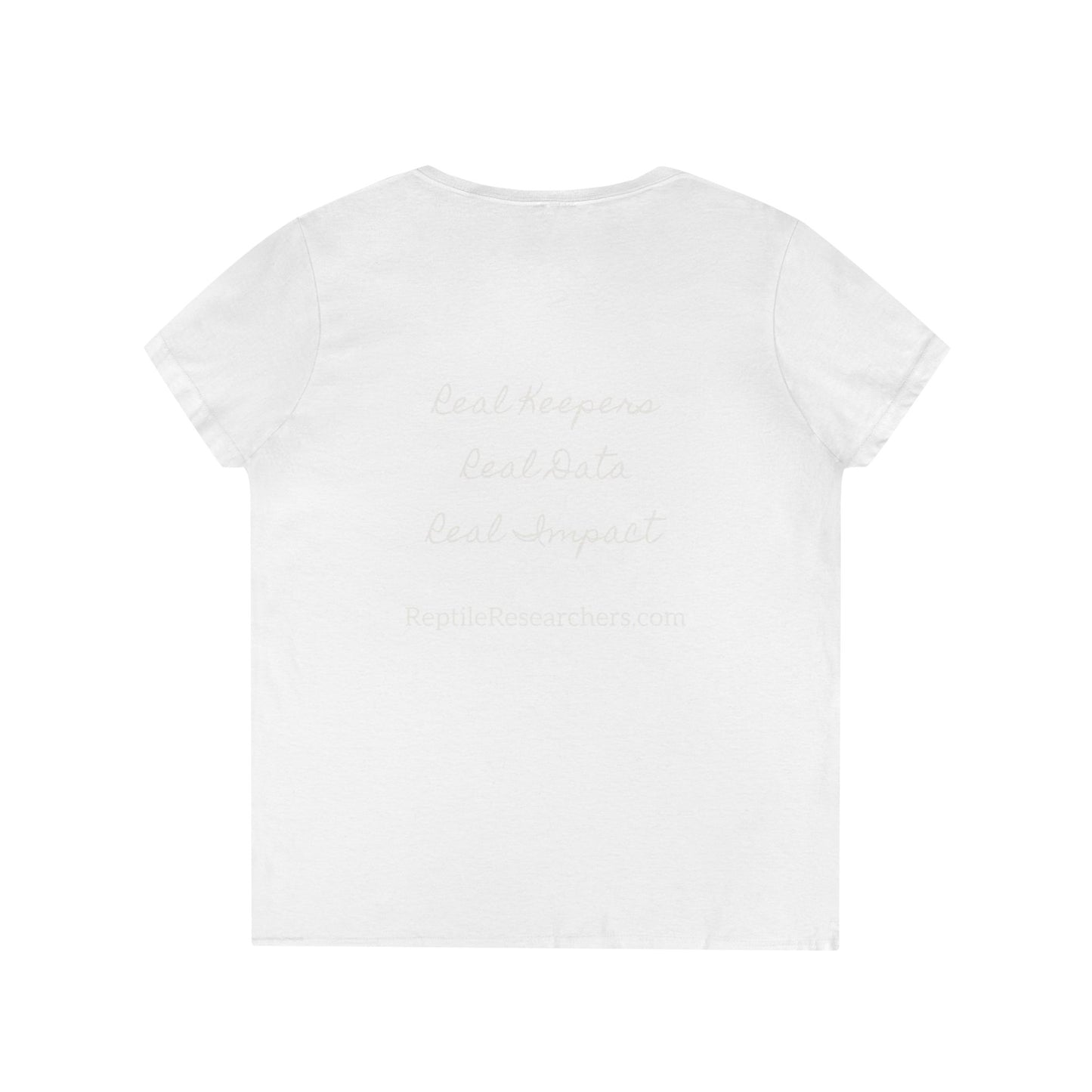 Reptile Researchers Ladies' V-Neck T-Shirt — 'Reptile Researchers' Logo Tee for Her