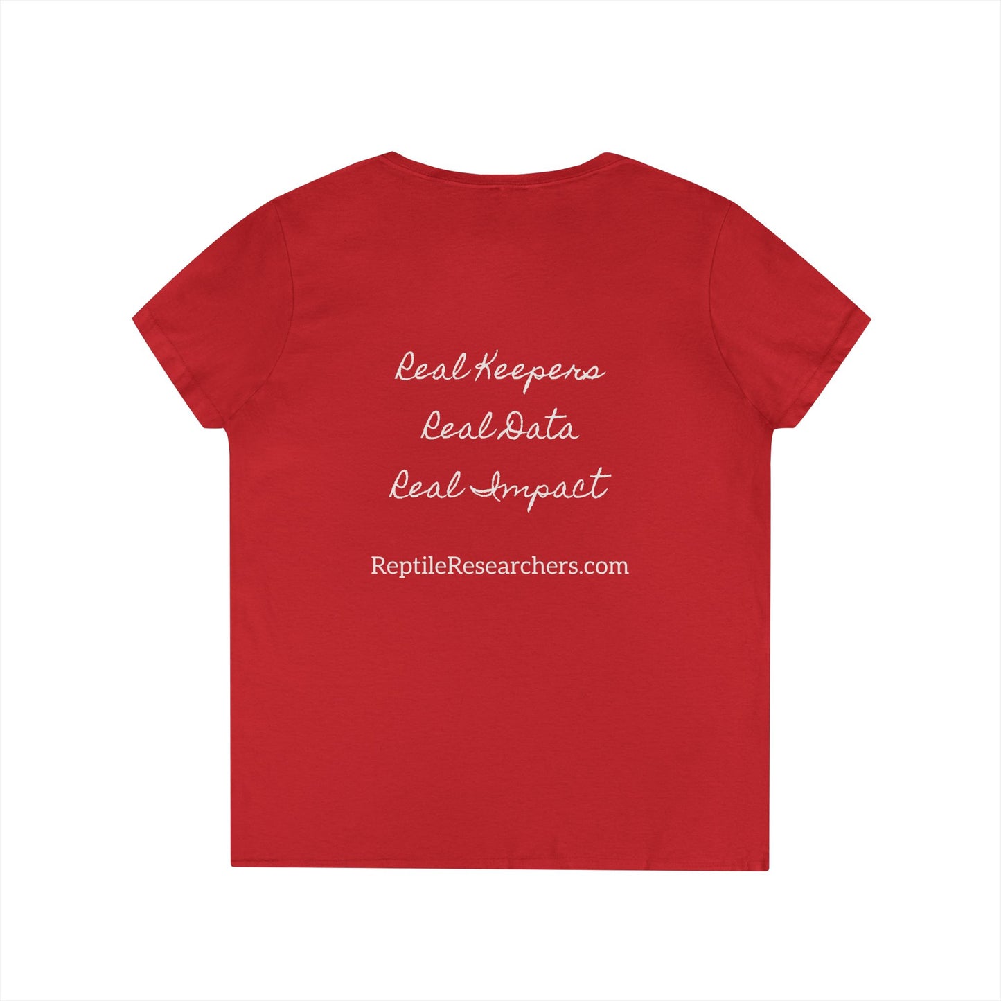 Reptile Researchers Ladies' V-Neck T-Shirt — 'Reptile Researchers' Logo Tee for Her