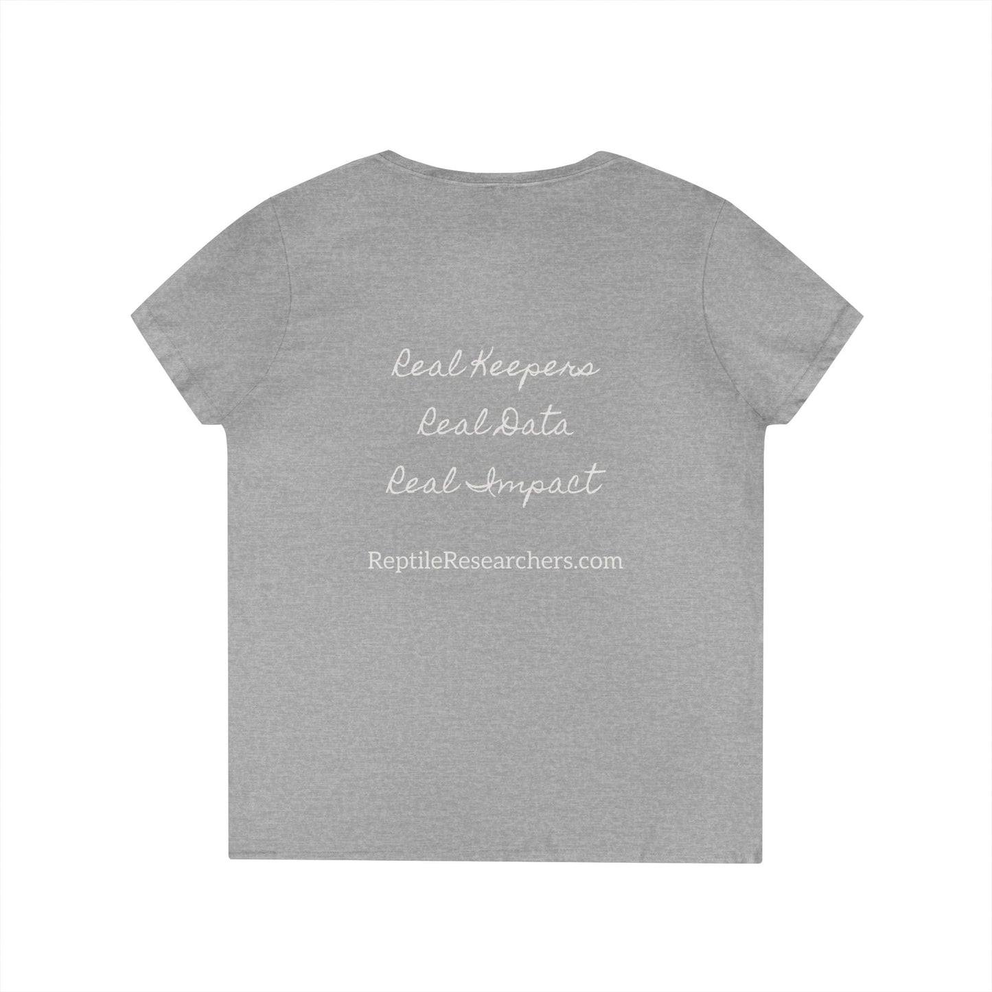 Reptile Researchers Ladies' V-Neck T-Shirt — 'Reptile Researchers' Logo Tee for Her