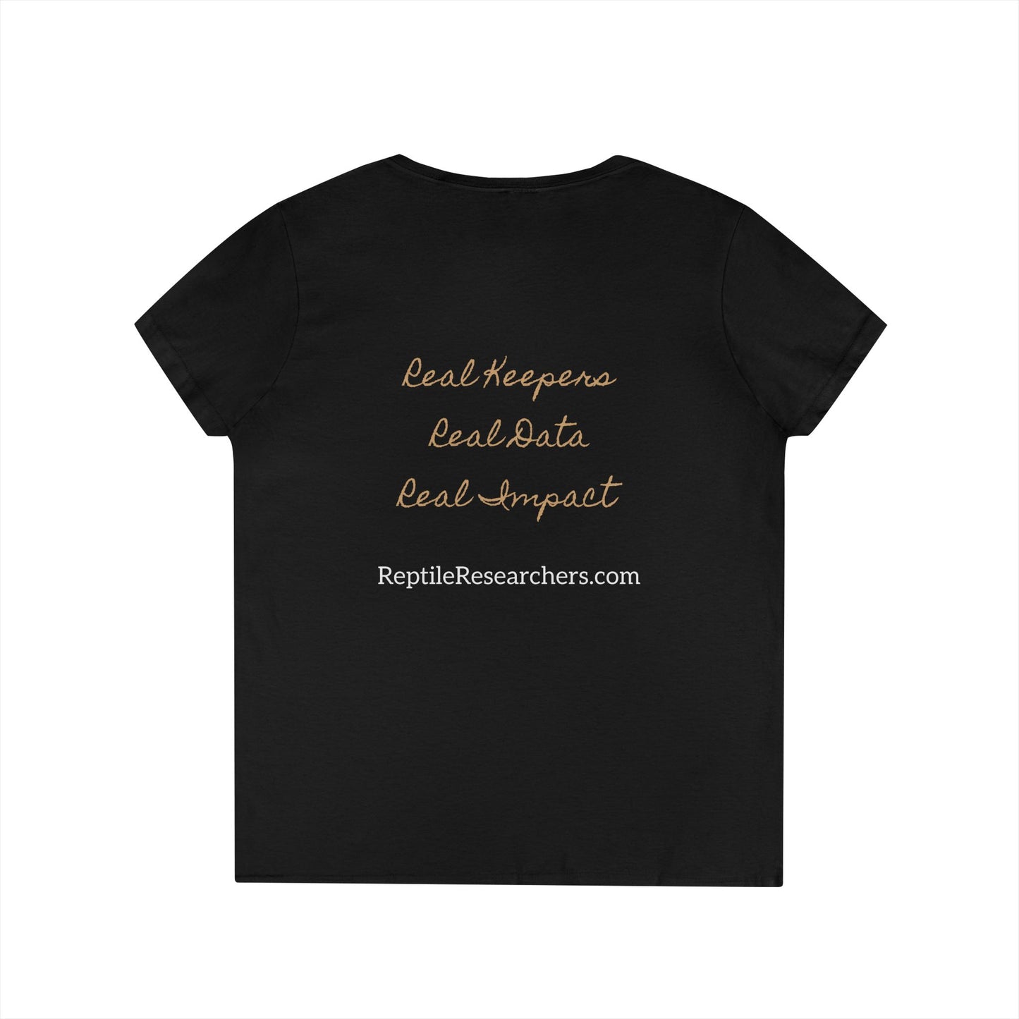 Reptile Researchers Ladies' V-Neck T-Shirt — 'Reptile Researchers' Logo Tee for Her
