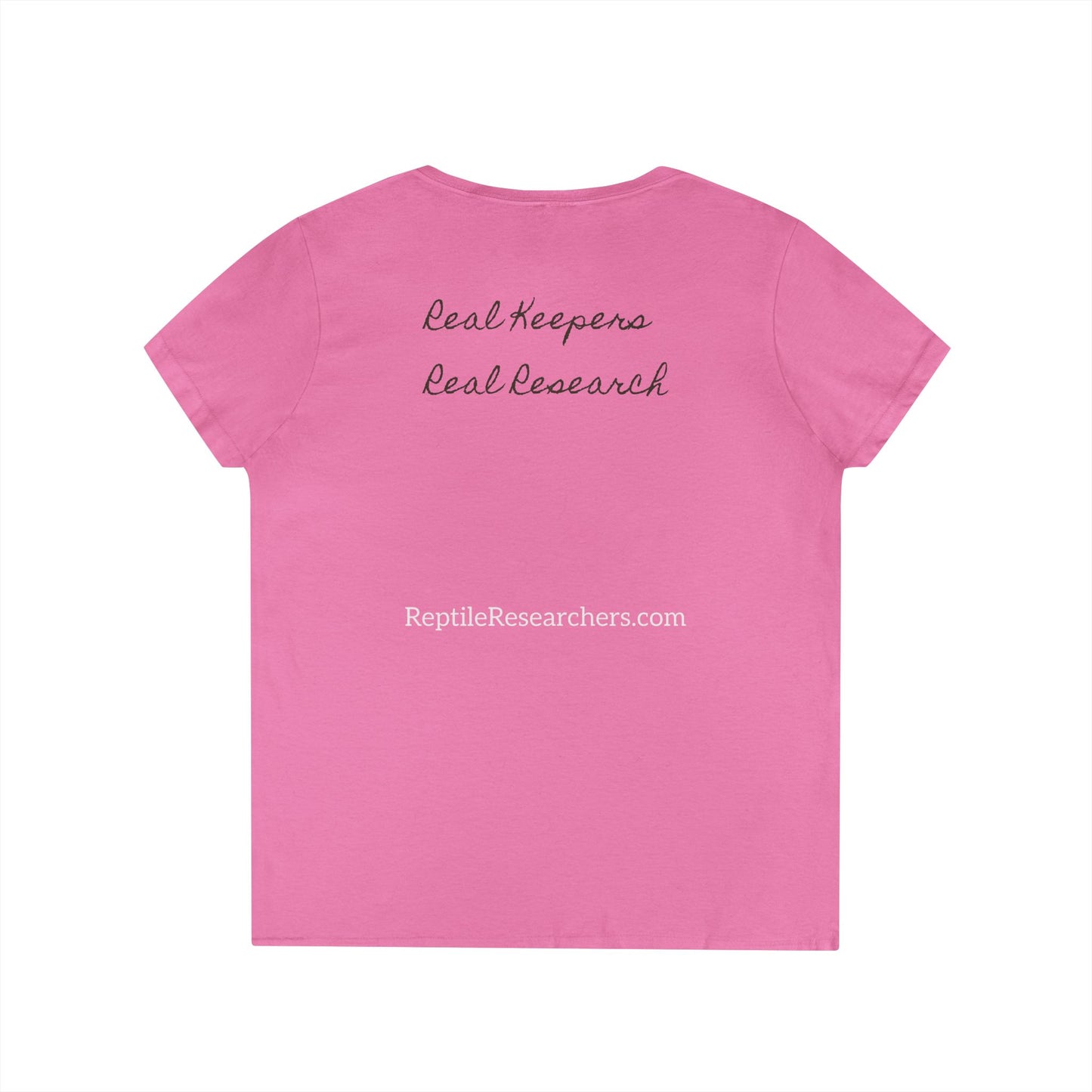 Reptile Researchers Ladies' V-Neck T-Shirt — 'Reptile Researchers' Logo Tee for Her